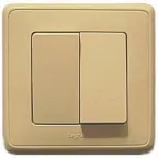 Cariva Выключатель двухклавишный слоновая кость