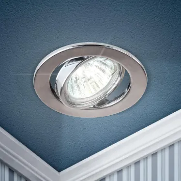 Светильник штампованный поворотный MR16,12V/220V, 50W хром ST2A CH