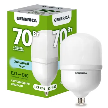 Лампа светодиодная HP 70Вт 230В 6500К E27-E40 GENERICA