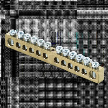 Шина нулевая с заземлением 63.12 латунь