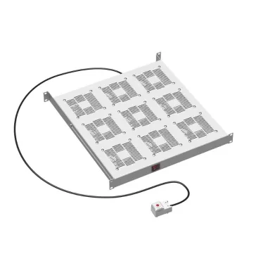 19дюйм Вентиляторный модуль, 9 вентиляторов с термостатом