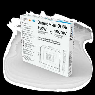 Прожектор светодиодный ДО 150 Вт 13500 лм 6500К AC 220В IP65 286х295х39мм Elementary G2 Gauss