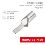 Наконечник штифтовой медный луженый НШМЛ 50-7х20 (50кв мм - 7мм) (в упак. 10 шт.), REXANT