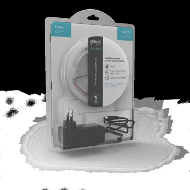 Лента светодиодная LED 2835/60-SMD 6 Вт/м 600 лм/м 4000К DC 12В IP65 8мм комплект лента и драйвер (блистер 5м) Basic Gauss