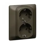 Galea Life Розетка с заземлением 2х2К+З темная бронза