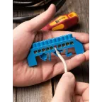 Шина нулевая N 63.10 нейлоновый корпус на DIN-рейку (латунь)