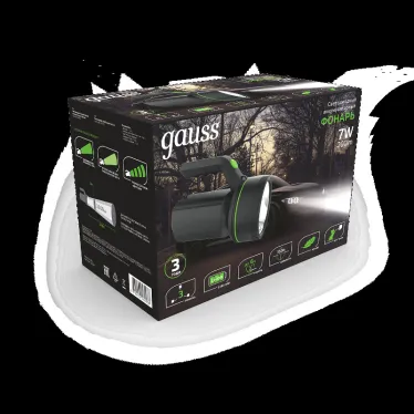 Фонарь светодиодный прожекторный 7 Вт 200 лм Черный IP42 аккумуляторный Li-ion 3000мАч GFL Gauss