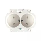 Стокгольм Механизм Розетки 2-местной б/з 10А белый с защ. штор.