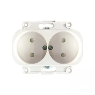 Стокгольм Механизм Розетки 2-местной б/з 10А белый с защ. штор.