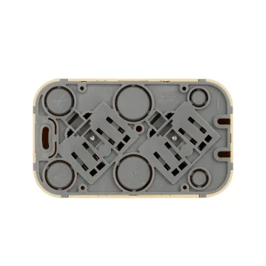 Quteo розетка двойная с заземлением с защитными шторками -16 A- 250 В IP 20 - Дерево