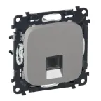 Valena ALLURE Информационная розетка одиночная RJ45 Кат 5е UTP С лицевой панелью Алюминий