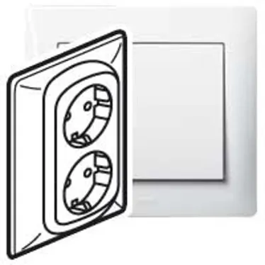 Galea Life Розетка двойная с заземлением white