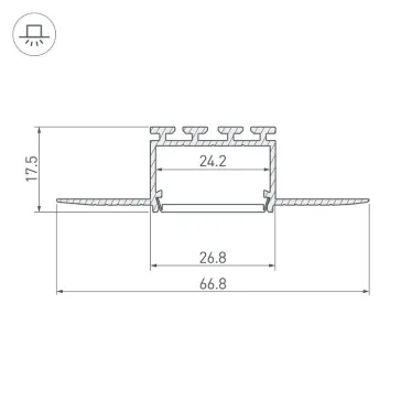 Профиль PLS-F-HIDE-2000 (ARL, Алюминий)