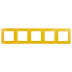 Рамка на 5 постов, Эра12, жёлтый, 12-5005-21