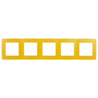 Рамка на 5 постов, Эра12, жёлтый, 12-5005-21