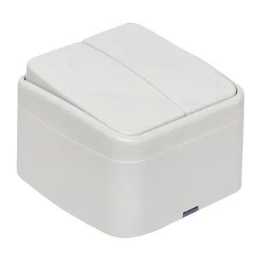 Выключатель Минск двухклавишный ОП 10А белый