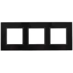 Рамка на 3 поста, стекло, Эра Elegance, чёрный+антр, 14-5103-05