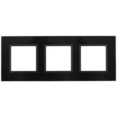 Рамка на 3 поста, стекло, Эра Elegance, чёрный+антр, 14-5103-05
