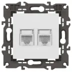Розетка 2хRJ45, Эра Elegance, белый, 14-3108-01