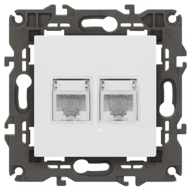Розетка 2хRJ45, Эра Elegance, белый, 14-3108-01