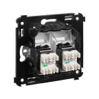 Avanti Телефонная розетка RJ-12 в стену двойная Закаленная сталь