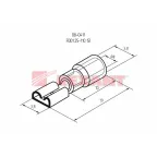 Клемма плоская изолир РПи-м 1.5-(2.8) РпИм 1,25-250 гнездо 3.8 мм 0.5-1.5 кв мм, REXANT