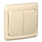 ЭТЮД Выключатель двухклавишный скрытый бежевый сх.5