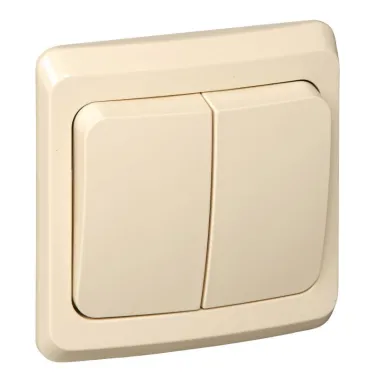 ЭТЮД Выключатель двухклавишный скрытый бежевый сх.5