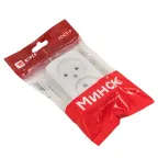 Розетка Минск 2-местная ОП 10А без заземления белая