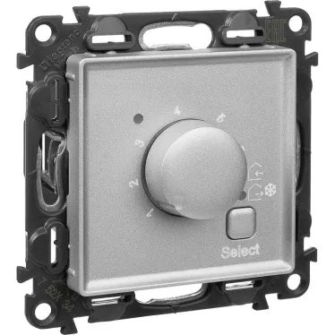 Valena LIFE Термостат для теплых полов с датчиком 16А 250В С лицевой панелью Винтовые зажимы Алюминий