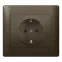 Galea Life Розетка с заземлением в корпусе dark bronze