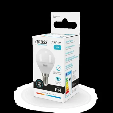 Лампа светодиодная LED 10 Вт 730 лм 4100К шар P45 нейтральный E14 AC 220В Elementary Gauss