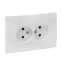 Валенсия розетка 2-местная б/з 10А белая с защ. штор.