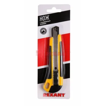 Нож с сегментир лезвием 18 мм, пластик обрезиненный