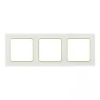 Стокгольм Рамка 3-местная белая с линией цвета зеленый