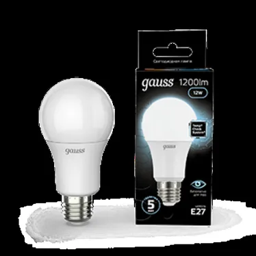 Лампа светодиодная LED 12 Вт 1200 лм 4100К А60 груша нейтральный E27 AC 220В Black Gauss