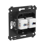 Avanti Компьютерная розетка RJ-45 без шторки в стену кат.5е двойная Черный матовый