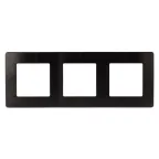 Рамка для розеток и выключателей Серия 12 12-5103-06 на 3 поста, Сатин, чёрный