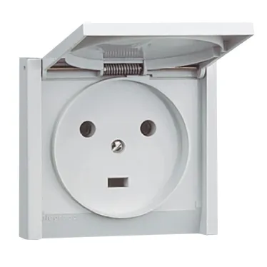 Розетка 20 A - Программа Plexo - 2К+3 - 230 В - IP44-IK08 - для встроенного монтажа -серый