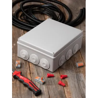 Коробка распаячная КМР-050-043 пылевлагозащитная 12 мембранных вводов уплотнительный шнур (240х190х90) PROxima