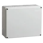 Коробка КМ41342 распаячная для открытой проводки 240х195х90мм IP55 (RAL7035 монтажная плата кабельные вводы 5 шт)