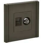 FORTE@PIANO Розетка двойная TV+RJ45 кат.5E FP336 серый IEK