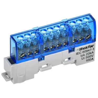 TEKFOR Шина N ноль изолированная на универсальном держателе 6х9-10-С IEK