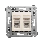 Avanti Розетка RJ-45 в стену, 5e двойная экранированная, ''Ванильная дымка''