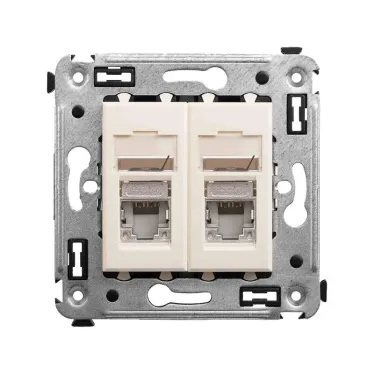 Avanti Розетка RJ-45 в стену, 5e двойная экранированная, ''Ванильная дымка''
