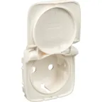 Valena ALLURE Лицевая панель розетки 2К+З с крышкой Белая