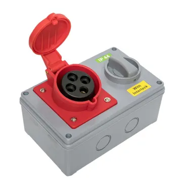 Розетка с блокировкой и выключателем 1424 3Р+РЕ 32А 380В IP44