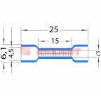 Гильза соединительная изолир L-26 мм 1.5-2.5 кв мм (ГСИ 2.5 ГСИ 1,5-2,5) синяя, REXANT