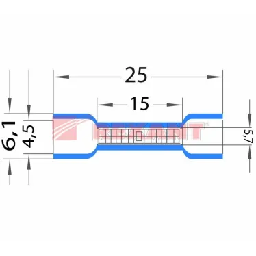 Гильза соединительная изолир L-26 мм 1.5-2.5 кв мм (ГСИ 2.5 ГСИ 1,5-2,5) синяя, REXANT