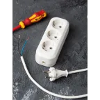 Колодка 3 гнезда с заземлением 16А Эксперт